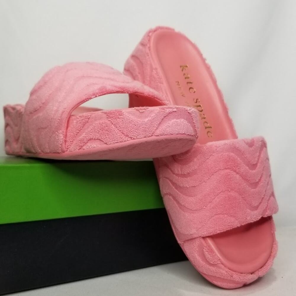 Kate Spade Pink Textured Slide Sandals